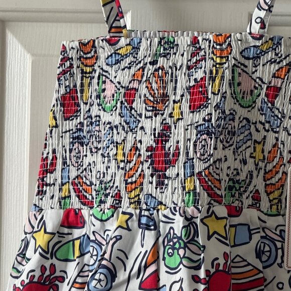 New Classic Prep Girls Smocked Hadley Dress Cool Cool Summer Print Size 10 - Picture 8 of 11